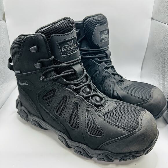 Thorogood Crosstrex Waterproof Composite Toe Work Boots Side Zip Black Men\'s 10 main image 6